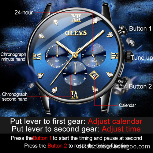 Men Luxury Watch OLEVS Brand Quartz Fashion Business WristWatch OEM with Steel Band Chronograph Waterproof Watches Men Wrist